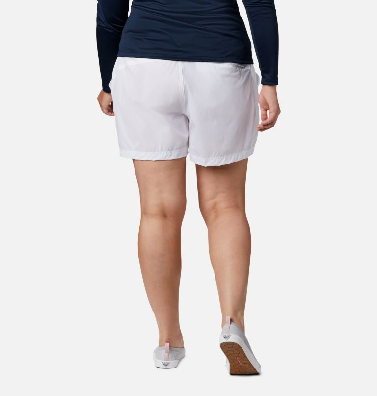 Women's Columbia PFG Coral Point III Shorts White | Plus Size CA-K4L83